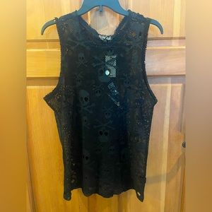 Tripp NYC brand women’s skull tank top in size Large.